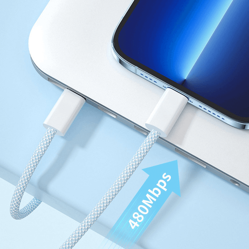 Кабель Braided iPhone PD Type-C на Type-C 20W белый 1m - Punjači i kablovi