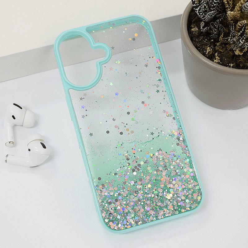 Maska Frame Glitter za iPhone 16 boja white, black, purple, pink, green - Maske za telefone