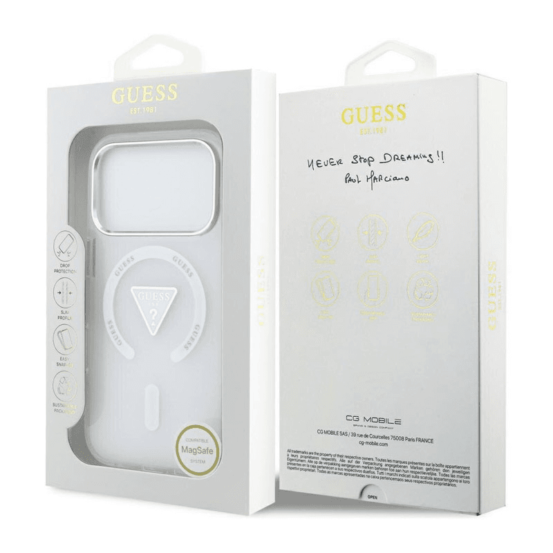 Maska Guess IML Gradient Triangle Logo MagSafe za iPhone 17 Pro boja black, transparent, pink - Maske za telefone