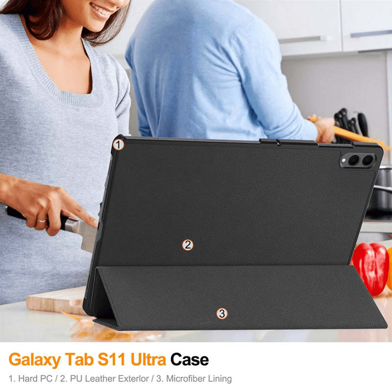 Чехол-книжка Tablet Stripes для Samsung Tab S11 Ultra/ X930B чёрный - Tableti