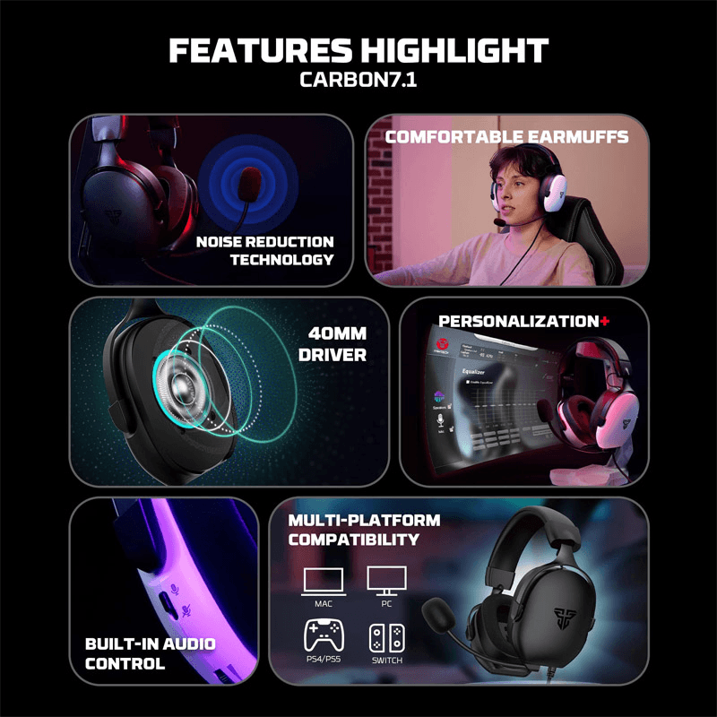 Наушники Gaming Fantech HG30 Carbon 7.1 чёрные - Gaming slušalice