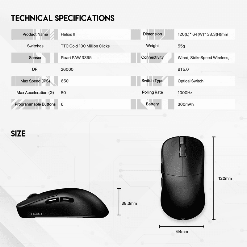 Mis Wireless Gaming Fantech XD3 (V3) 1K Helios II boja black, white - Periferija