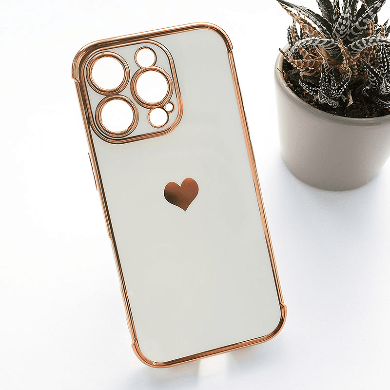 Maska Heart Frame za iPhone 15 Pro Max boja white, pink - Maske za telefone