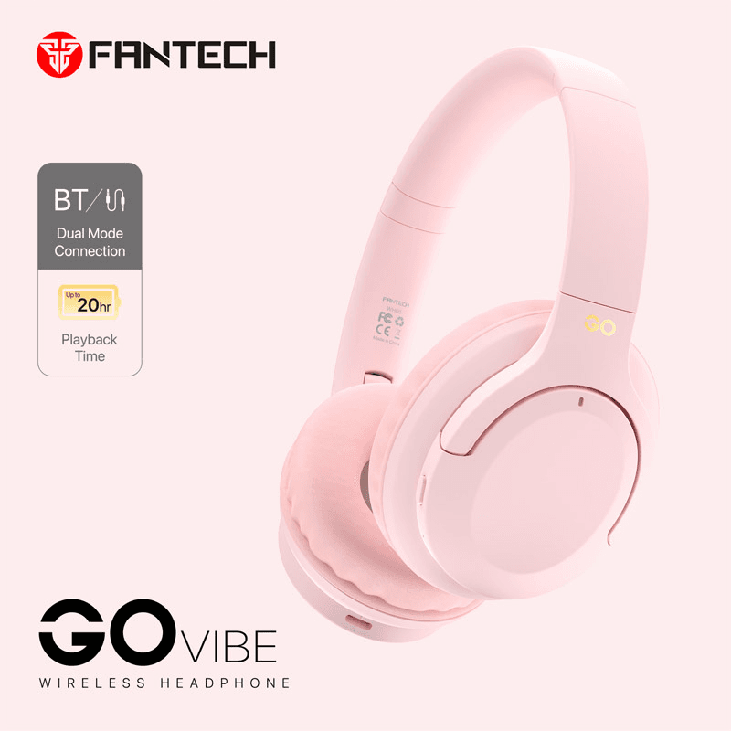 Bluetooth slusalice Fantech GO Vibe WH05 boja pink, black - Gaming slušalice