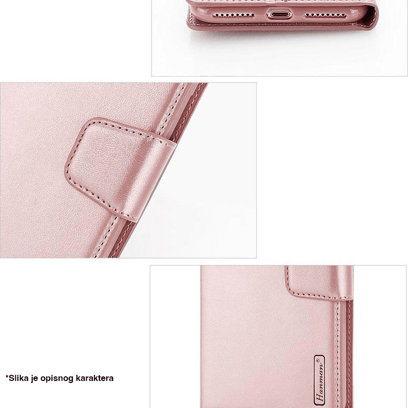 Maska na preklop Hanman Mill za Xiaomi Redmi Note 14 Pro 4G (EU) boja black, pink - Maske za telefone