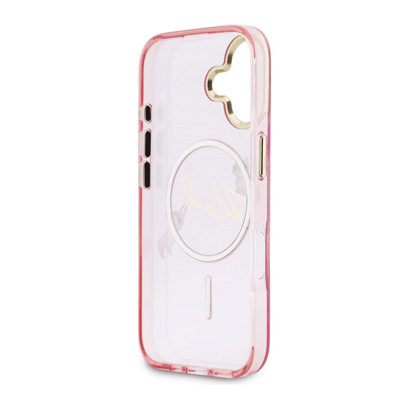 Maska Karl Lagerfeld IML Choupettes Karl Script Logo MagSafe za iPhone 17 boja black, pink - Maske za telefone