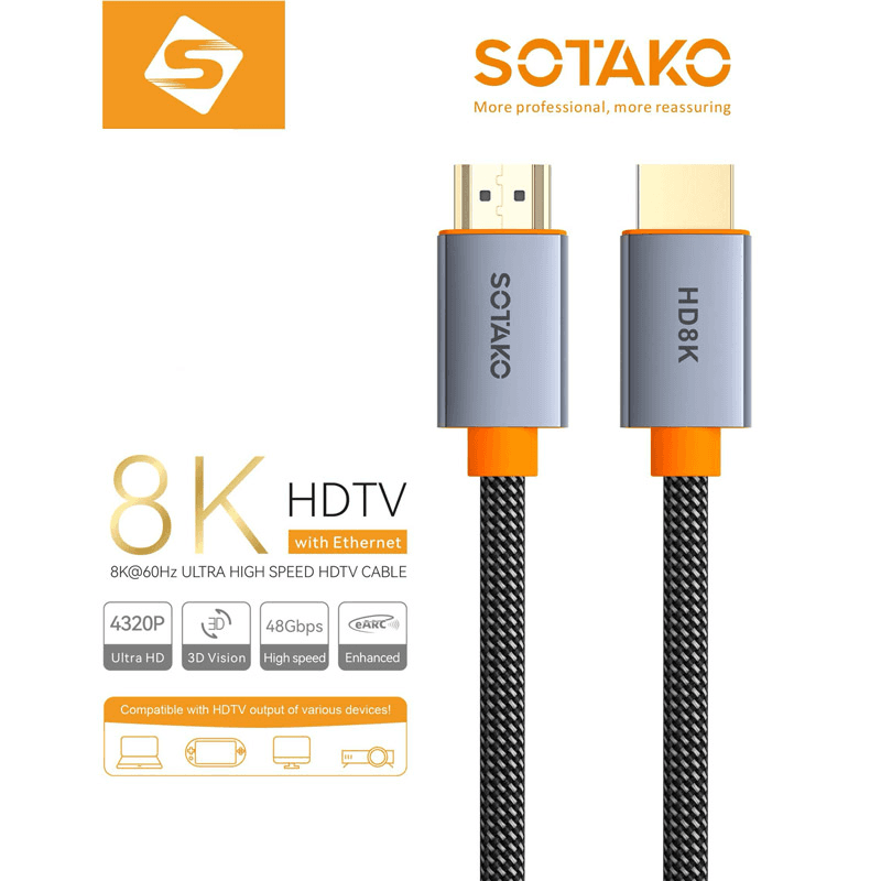 Kabel Sotako HDMI na HDMI 8K 60Hz duzina 1.5m, 3m, 5m boja black - Periferija