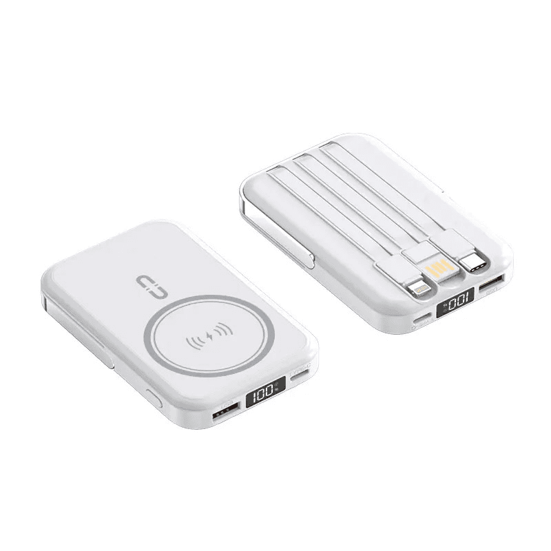 Power Bank MagSafe sa drzacem za telefon 5000 mAh beli