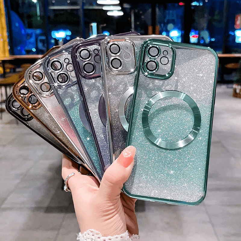 Чехол Mag Case Electroplated для iPhone 15 Pro Max чёрный - Maske za telefone