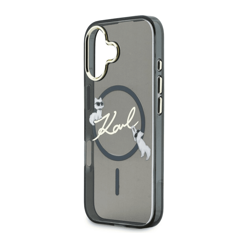 Maska Karl Lagerfeld IML Choupettes Karl Script Logo MagSafe za iPhone 17 boja black, pink - Maske za telefone