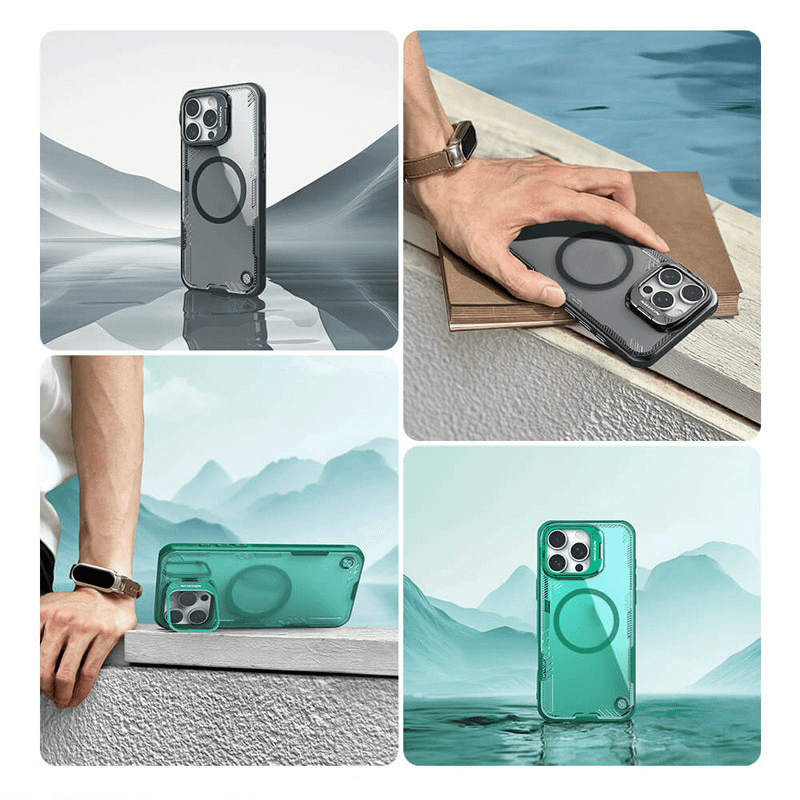 Maska Nillkin Iceblade Prop Magnetic za iPhone 16 Pro (sa otvorom za kameru) boja black, green - Maske za telefone
