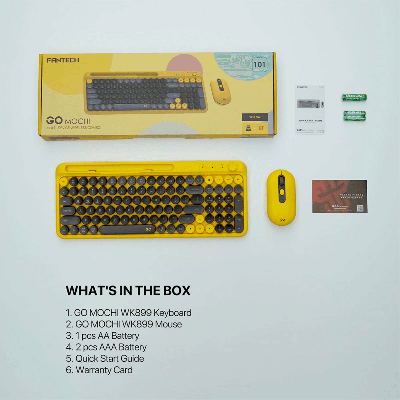Combo mis tastatura wireless Fantech WK-899 GO mochi101 boja yellow, blue - Periferija