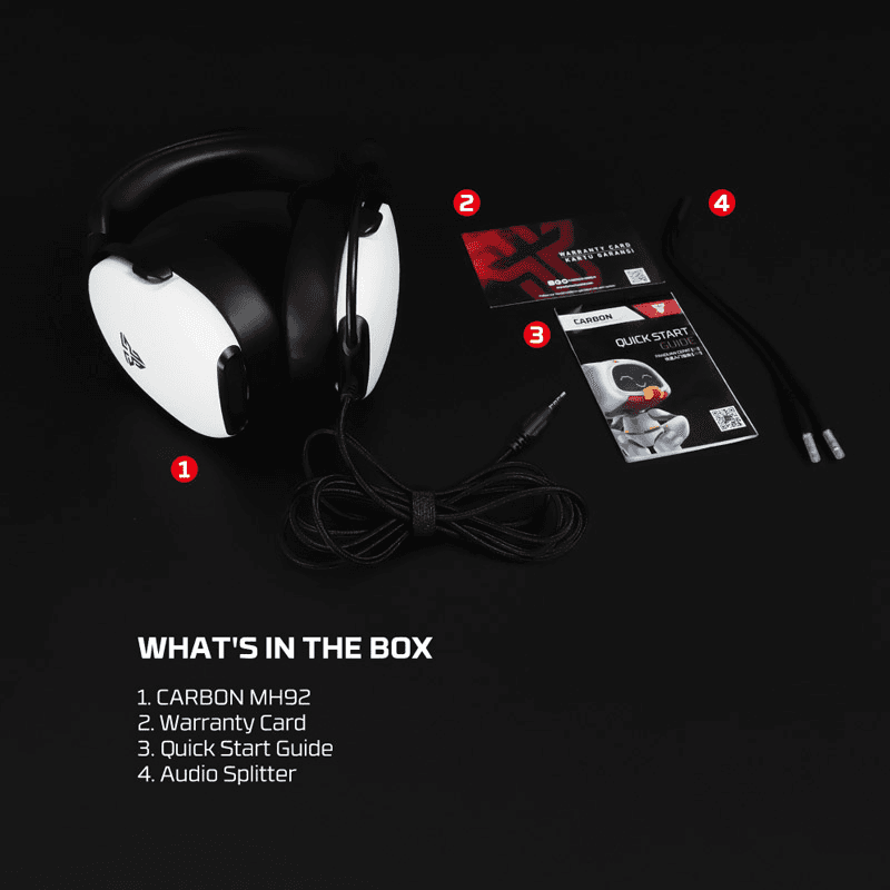 Slusalice Gaming Fantech MH92 Carbon boja black, white - Gaming slušalice