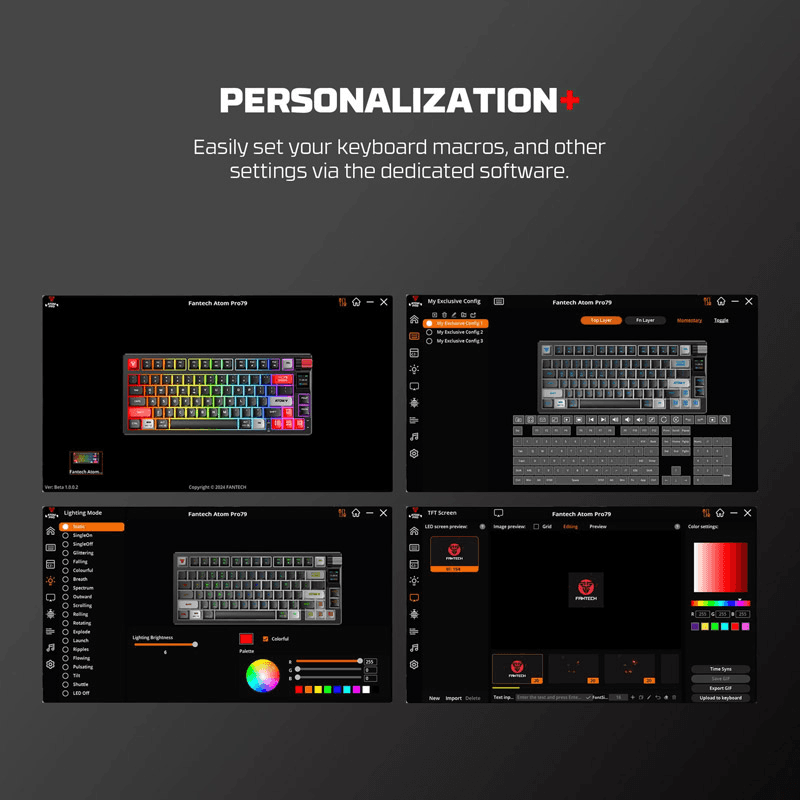 Tastatura Mehanicka Gaming Fantech MK917 RGB Atom PRO79 Wireless ( switch) boja black, blue, red, white - Periferija