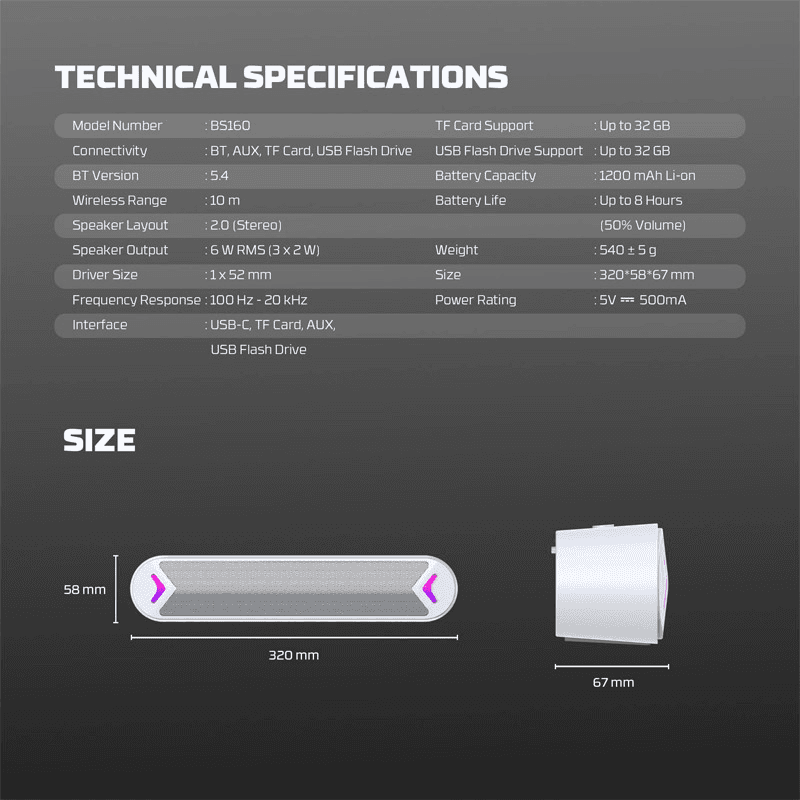 Bluetooth колонка Fantech BS160 Groove Bar белый - Audio oprema
