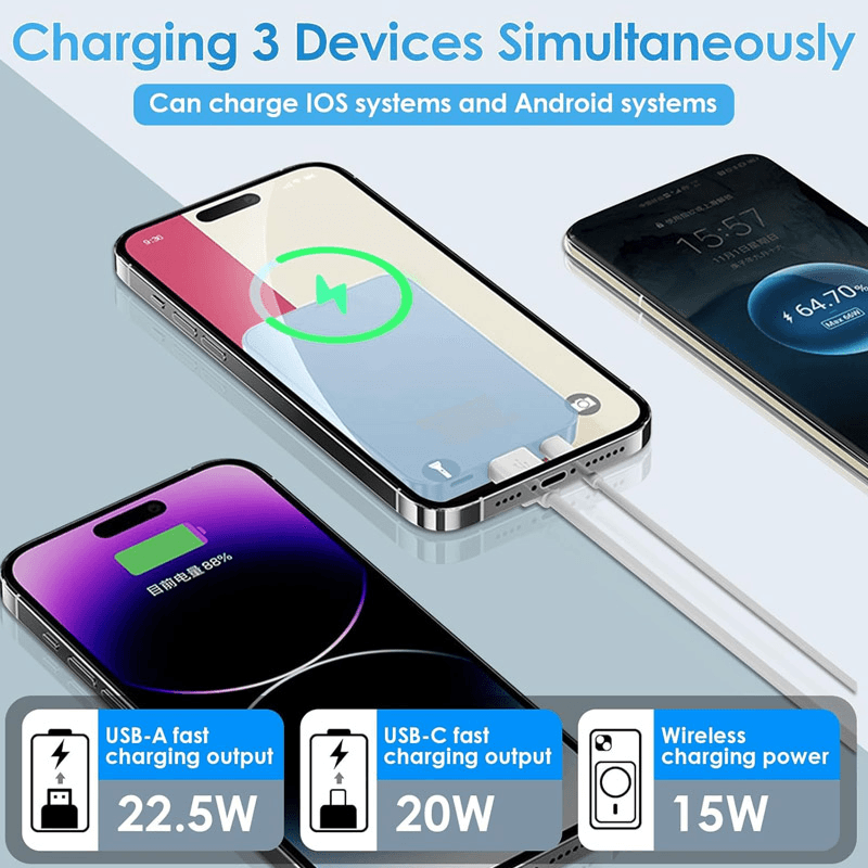 Power bank Mag Charger 22,5W Digital Display 10.000 mAh black white - Razno