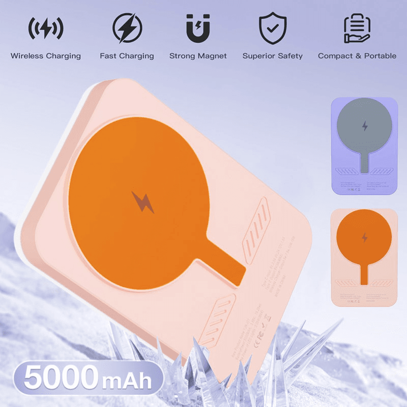 Power bank Rainbow 5000mAh wireless charging with RGB mirror - Power bank