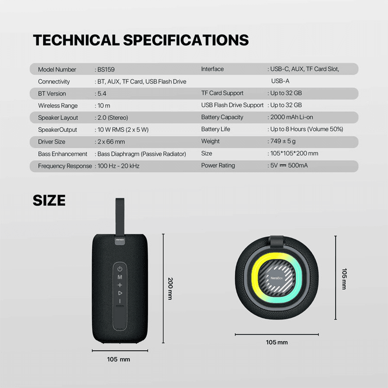 Speaker Fantech BS159 NeraBox brown - Bluetooth zvučnici